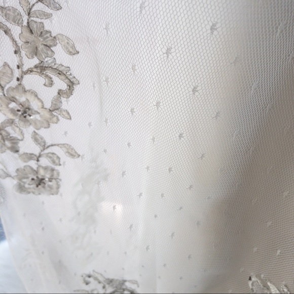 ALFRED ANGELO Strapless Cream Satin/Lace/Flower Detail Women's Dress Size M - Picture 10 of 15